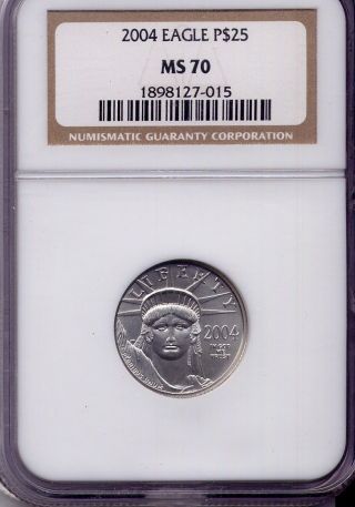 2004 Platinum American Eagle Ngc Ms70 $25 1/4 Oz Pure Ac photo