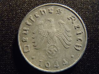 1944 - A - German - Ww2 - 10 - Reichspfennig - Germany - Nazi Coin - Swastika - World - Ab - 4095 - Cent photo