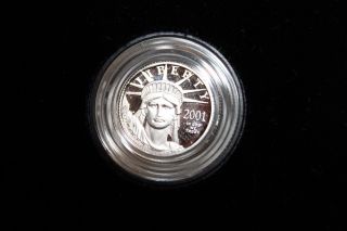2001 1/10 Oz $10 Proof Platinum American Eagle Coin Box Southwest Scene photo