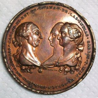 1780 Mexico Carlos Iii Bronze Birth Of An Heir Medal photo