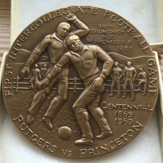 100th Anniversary Bronze Medal - Intercollegiate Football Rare photo