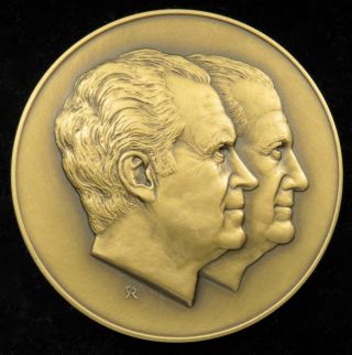 1973 Richard Nixon Spiro Agnew Official 2nd Term Inaugural Medal 2 3/4 