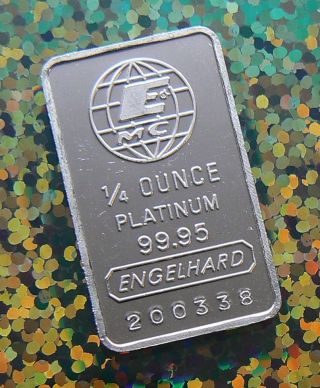 Engelhard 1/4 Oz Platinum Bar Ingot Pure.  9995 Bar 200338 photo