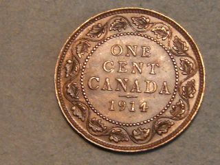 1914 Canadian Large Cent (xf - Au) (s,  H To Canada) 9847b photo