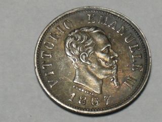 1867 50 Centesimi Silver Coin Italy  5102a photo