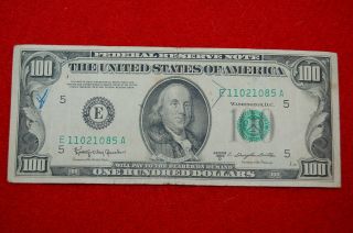$100 1950 D Series Federal Reserve Note (green Seal) 100 Dollar Bill Richmond photo