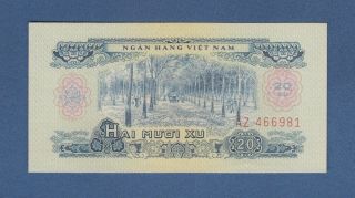 North Viet Nam 1966 - 20 Xu.  Unc Grade Rare. photo