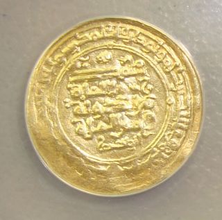 999 - 1030 Ad Islamic Dynasties Ghaznavid Mahmud Gold Dinar Anacs Au55 photo