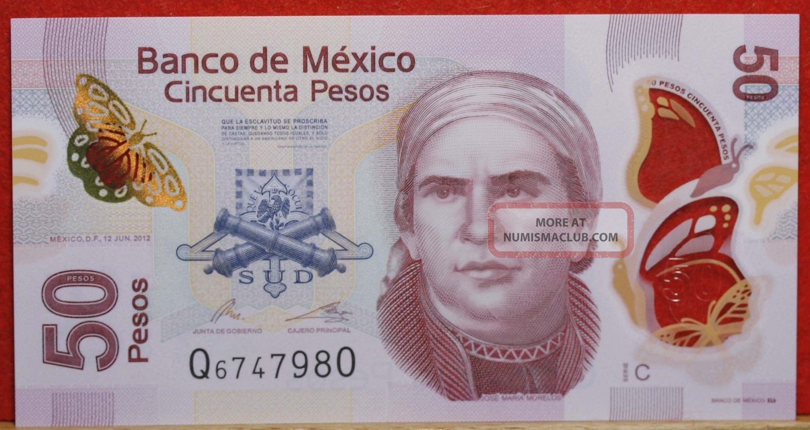 Uncirculated 2012 Mexico 50 Pesos Crisp Note S h uncirculated-2012-mexico-50-pesos-crisp-note-s-h