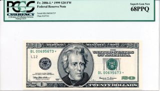 1999 $20 Star Federal Reserve Note – Pcgs Gem 68ppq photo