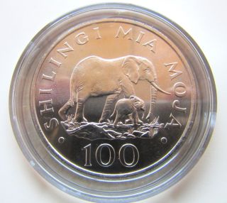 Tanzania 1986 100 Shilingi,  Conservation,  Elephant Mother And Calf,  Unc In Cover photo