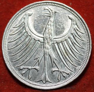 Uncirculated 1951 - J Germany 5 Marks Silver Foreign Coin S/h photo