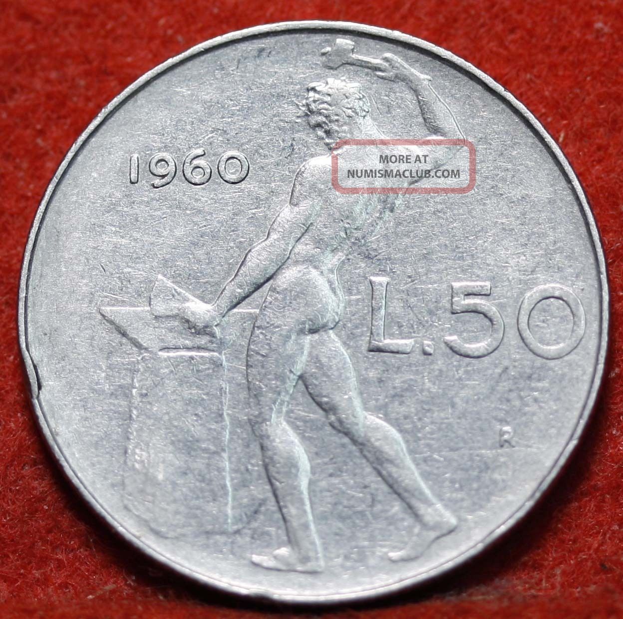 Uncirculated 1960 Italy 50 Lire Aluminum Km95 Foreign Coin S/h