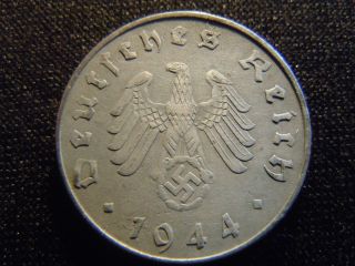 1944 - G - German - Ww2 - 10 - Reichspfennig - Germany - Nazi Coin - Swastika - World - Ab - 3748 - Cent photo