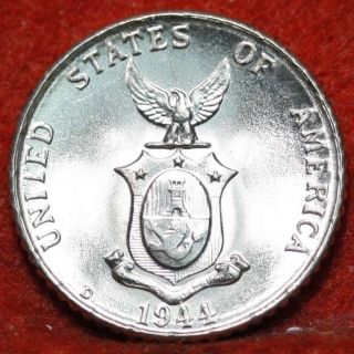 Uncirculated 1944 - D Philippines 10 Centavos Silver Foreign Coin S/h photo