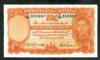 Australia 10 Shillings (1942) Pick 25b Vf. photo
