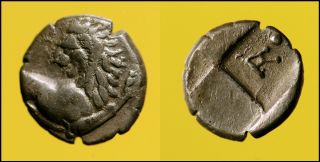 A49: Ancient Greek :thrace,  Chersonesos.  Circa 386 - 338 Bc.  Silver Hemidrachm photo