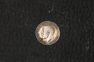 1919 British 3 Pence Silver Coin photo