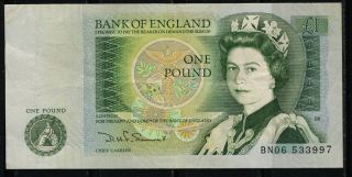 Paper Money England 1978 - 88 1 Pound Bank Of England photo