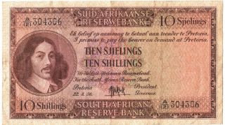 South Africa 10 Shillings 1956 Afrikaans 1st Line P.  91d - Tt7541 photo