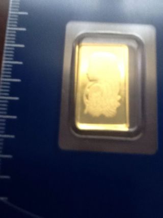 2.  5 Gram Pamp Suisse Gold Bar.  9999 Fine (in Assay) photo