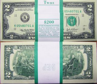 United States Of America 2 Dollars One Bill Us Usa 2003 K Dallas Texas Real Unc photo