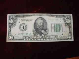 1928 Frn $50 Cleveland,  Redeemable In Gold,  Fr - 2100 - D Very Fine, photo