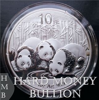 2013 1 Oz Chinese Silver Panda Bear 10 Yuan China Coin In Capsule photo