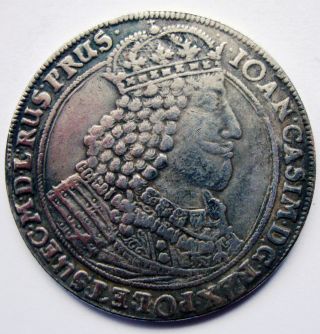 Poland Thorn Coin Thaler 1650 Hdl (restrike) Johann Casimir Km 32 photo