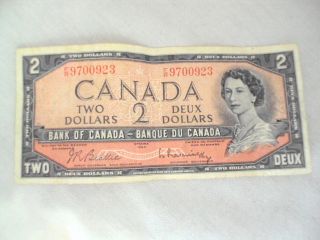 1954 Bank Of Canada $2 Two Dollar 