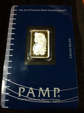 5 Gram Pamp Suisse Platinum Bar (in Assay).  999,  Fine Nr photo