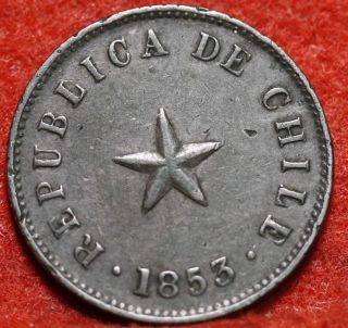 Circulated 1853 Chile 1/2 Centavo Foreign Coin S/h photo