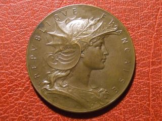Art Nouveau Marianne Shooting Competition Medal By Henri Alfred Auguste Dubois photo