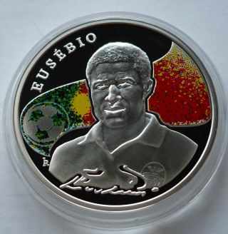 2008 Armenia Eusebio Silver Coin 100 Dram Kings Of Football Box Cao Blister photo