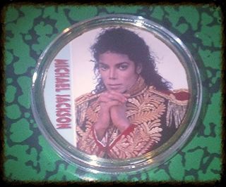Michael Jackson Mj03 Colorized Gold / Brass Art Round photo