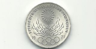 Germany 1972 J 10 Mark Unc Silver Coin Km 135 photo