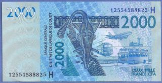 Vf - Xf West African States (niger) 2000 Francs P - 616h 2012 photo