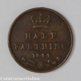 1844 Great Britain Half Farthing Vf (ccx5001) photo