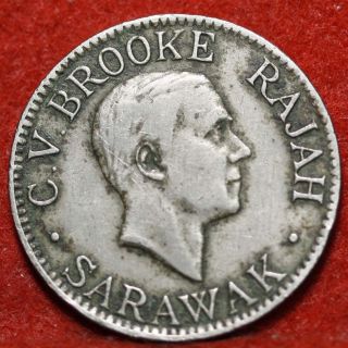 Circulated 1934 Sarawak 10 Cents Km16 Foreign Coin S/h photo