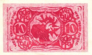Germany: Bielefeld Linen Notgeld 10 Gold Pfennig = 1/42 Dollar G/p: 47 Unc. photo