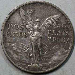 1921 Mexico Silver 2 Pesos Independence Centennial Coin photo