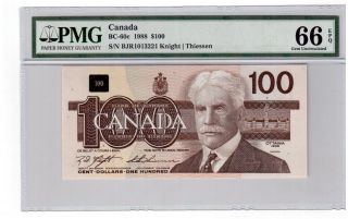 Canada $100 Bc - 60c 1988 Pmg Gem Unc 66 Uncirculated 
