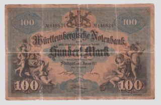Paper Money 100 Marks Germany 1911 Vg - Vintage - Rare Banknote photo