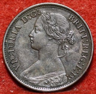 Circulated 1867 Great Britain Farthing Foreign Coin S/h photo