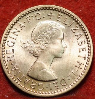 Uncirculated 1956 Red Great Britain 1 Farthing Y127 Foreign Coin S/h photo