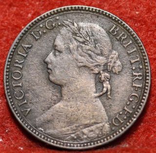 Circulated 1875 - H Great Britain Farthing Foreign Coin S/h photo