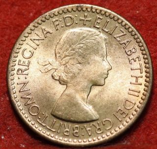 Uncirculated 1953 Red Great Britain 1 Farthing Y116 Foreign Coin S/h photo