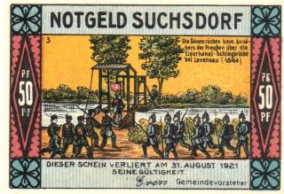 Xxx - Rare German Notgeld Banknote 50 Pfennig Suchsdorf Unc photo