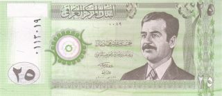 25 Dinars Saddam Hussein Iraq Iraqi Currency Money Note Unc Banknote Bill Cash photo