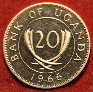 Uncirculated 1966 Red Uganda 20 Cents Proof Foreign Coin S/h photo